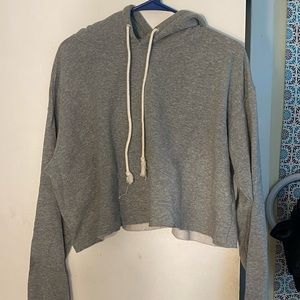 Grey Cropped Hoodie